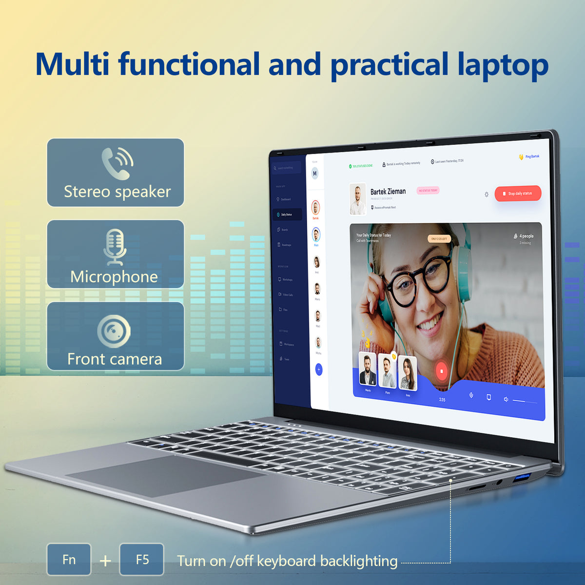LAITNIN 15.6" FHD Laptop Computer, Intel Core i5 Processor (Up to 3.2GHz), 16GB RAM 512GB SSD, Windows 11, WiFi 5, Backlit Keyboard, IPS Eye Protection Display, 1.6kg Lightweight for Business & Study