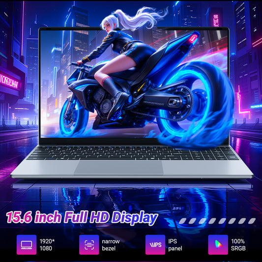 LAITNIN i5 Gaming laptop 15.6" FHD Thin Business Laptop, Intel Core i5-7Y54, 16GB ddr4,512GB SSD, Backlit keyboard Windows 11 Silver