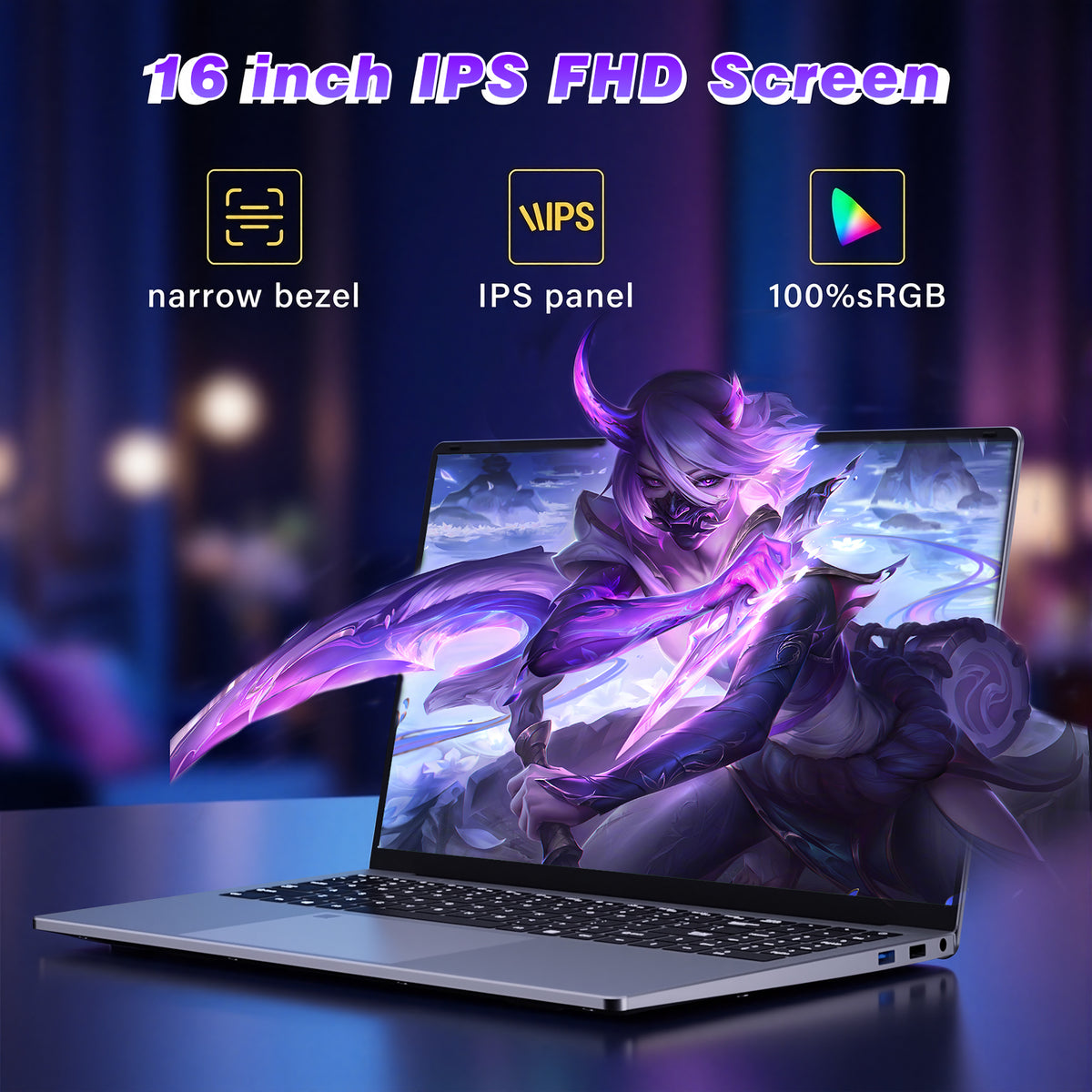 LAITNIN 16" FHD Laptop, Intel i7-6500U, 16GB RAM, 512GB SSD