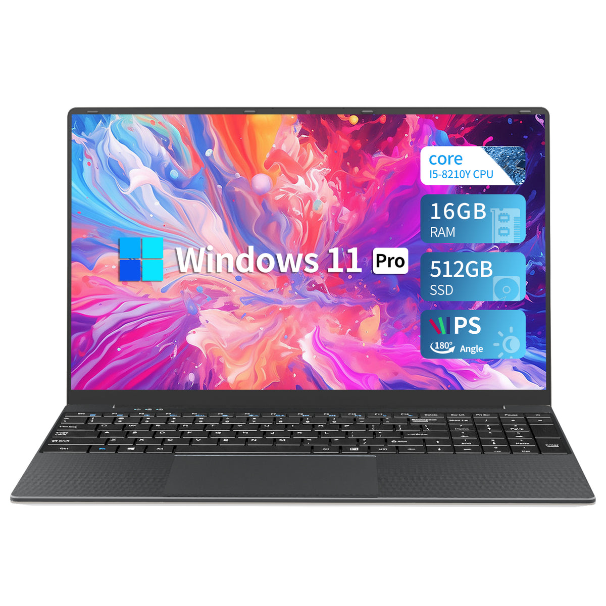 LAITNIN Windows 11 Pro Laptop 15.6” FHD IPS Laptop | Intel Core i5-8210Y | 16GB LPDDR3 RAM + 512GB SSD | WiFi 6, Bluetooth 4.2,Ultrabook for Business/Students/C