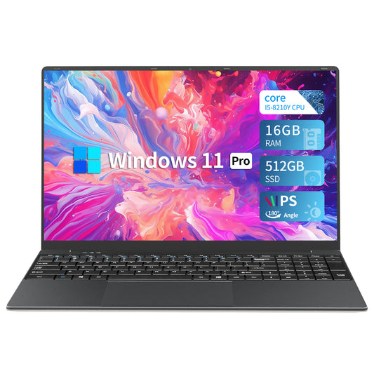 LAITNIN Windows 11 Pro Laptop 15.6” FHD IPS Laptop | Intel Core i5-8210Y | 16GB LPDDR3 RAM + 512GB SSD | WiFi 6, Bluetooth 4.2,Ultrabook for Business/Students/C